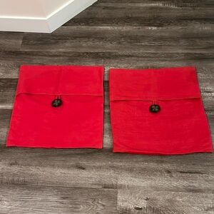 Pottery Barn Linen Red Pillows